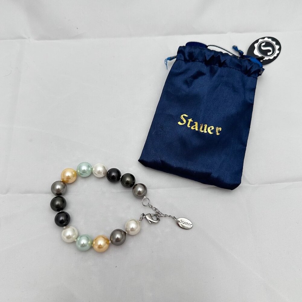 Stauer Multi-Colored Pearl Adjustable Bracelet - image 2